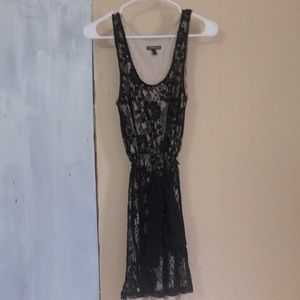 Express black floral mini dress